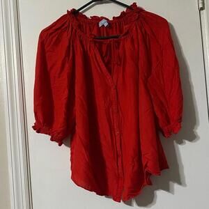 Antonio Melani Red Button down Blouse Medium